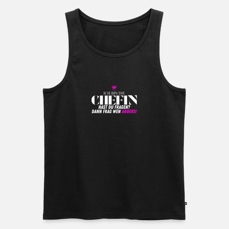 Chefin Frecher Bürohumor - Männer Premium Bio Tank Top - Schwarz