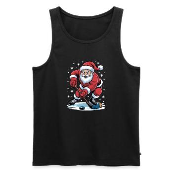 Hockey-Santa im Schnee - Männer Premium Bio Tank Top - Schwarz - Vorne - AI Model Male 178 light (178cm)