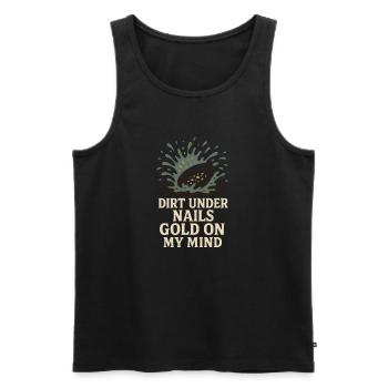 Goldwaschen Hobby Geschenk Creek Pan - Männer Premium Bio Tank Top - Schwarz - Vorne - Michal (187cm)