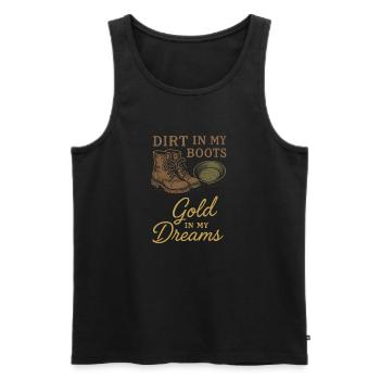 Goldwaschen Hobby Geschenk Creek Pan - Männer Premium Bio Tank Top - Schwarz - Vorne - Michal (187cm)