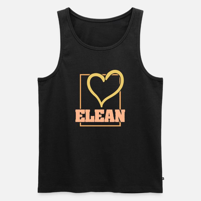Herz Elea - Männer Premium Bio Tank Top - Schwarz