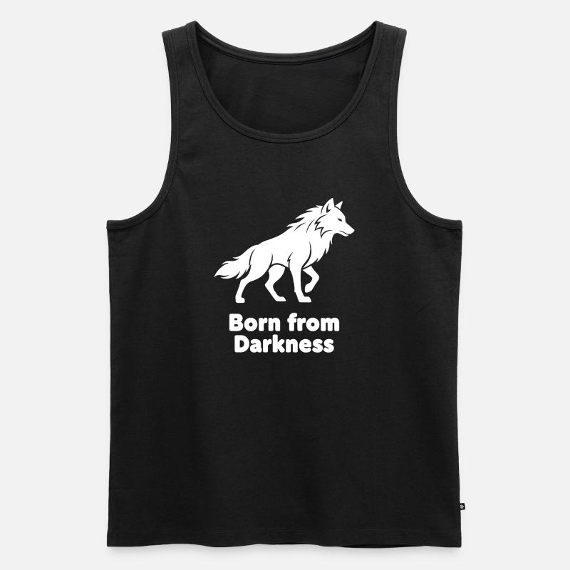 Born from Darkness Wolf - Männer Premium Bio Tank Top - Schwarz
