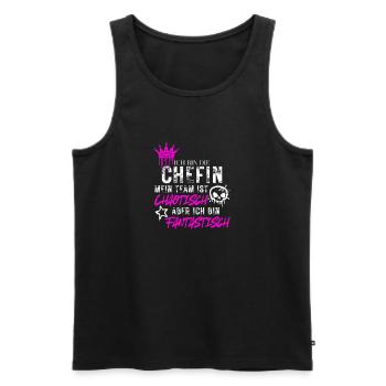 Chefin chaotisches Team fantastisch Spruch - Débardeur bio Premium Homme - noir - Devant - Michal (187cm)