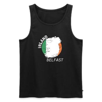 Belfast - Männer Premium Bio Tank Top - Schwarz - Vorne - Michal (187cm)