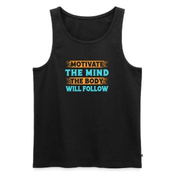 Fitness Motivation Bodybuilder Motivate Mind Body - Männer Premium Bio Tank Top - Schwarz - Vorne - Michal (187cm)