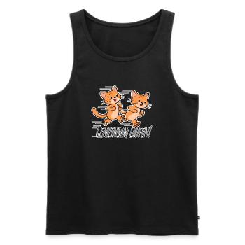 Run together! Cute Cats Running Team! - Men's Premium Organic Tank Top - black - Front - AI Model Male 178 light (178cm)