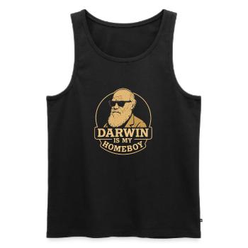 Charles Darwin Geschenk Natürliche - Männer Premium Bio Tank Top - Schwarz - Vorne - AI Model Male 178 light (178cm)