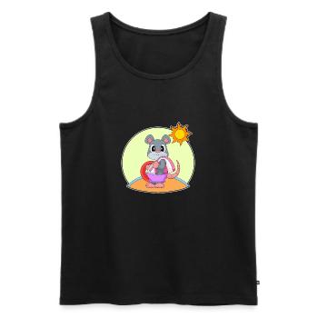 Maus Schwimmen Schwimmring Sommer - Männer Premium Bio Tank Top - Schwarz - Vorne - AI Model Male 178 light (178cm)
