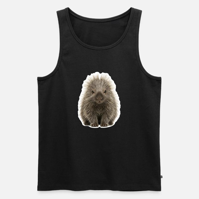 Putziges Stachelschwein - Niedlich - Männer Premium Bio Tank Top - Schwarz
