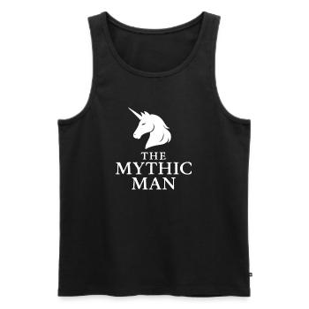 Mythic Man Unicorn Logo for Bold Style - Men's Premium Organic Tank Top - black - Front - AI Model Male 178 light (178cm)