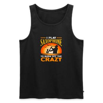 Saxophon Spielen Lustiger Saxophonist Sprüche - Männer Premium Bio Tank Top - Schwarz - Vorne - Michal (187cm)
