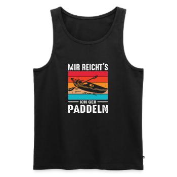 Kayakiste offre des tenues de kayak pour les sports nautiques - Débardeur bio Premium Homme - noir - Devant - Michal (187cm)