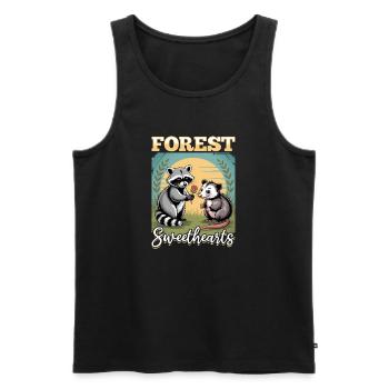 Funny Opossum and Raccoon - Men's Premium Organic Tank Top - black - Front - Michal (187cm)