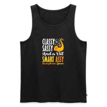 Elegant Sassy Saxophon Saxophonist Queen Frauen - Männer Premium Bio Tank Top - Schwarz - Vorne - AI Model Male 178 light (178cm)