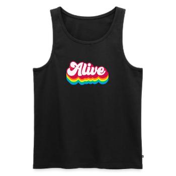 Alive - Retro Rainbow 70s - Men's Premium Organic Tank Top - black - Front - AI Model Male 178 light (178cm)