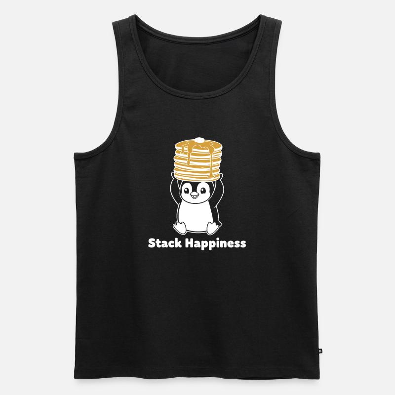 Stack Happiness Pinguin - Männer Premium Bio Tank Top - Schwarz