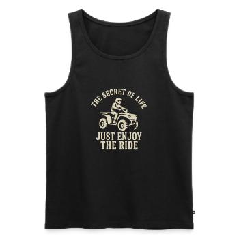 Vintage ATV Ride – Just Enjoy the Ride Design - Männer Premium Bio Tank Top - Schwarz - Vorne - AI Model Male 178 light (178cm)