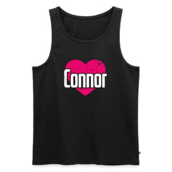 I Love Connor Pink Heart I Love Connor - Men's Premium Organic Tank Top - black - Front - AI Model Male 178 light (178cm)