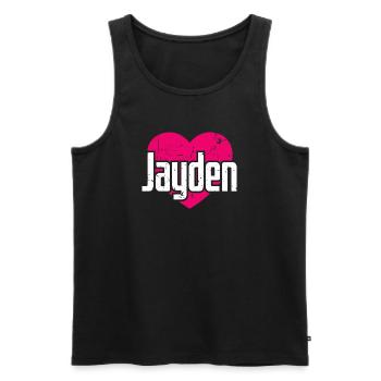 I Love Jayden Pink Heart I Love Jayden - Men's Premium Organic Tank Top - black - Front - AI Model Male 178 light (178cm)