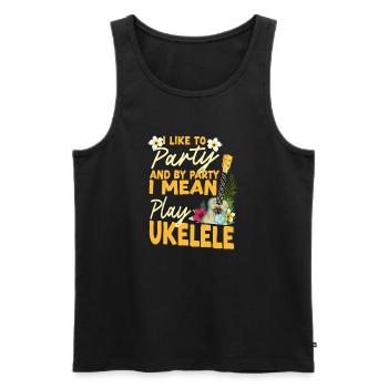 Hawaiian Ukulele Uke I Like To - Männer Premium Bio Tank Top - Schwarz - Vorne - Michal (187cm)