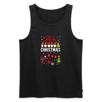 Gnome Christmas Decorations Magic - Men's Premium Organic Tank Top - black - Front - Michal (187cm)