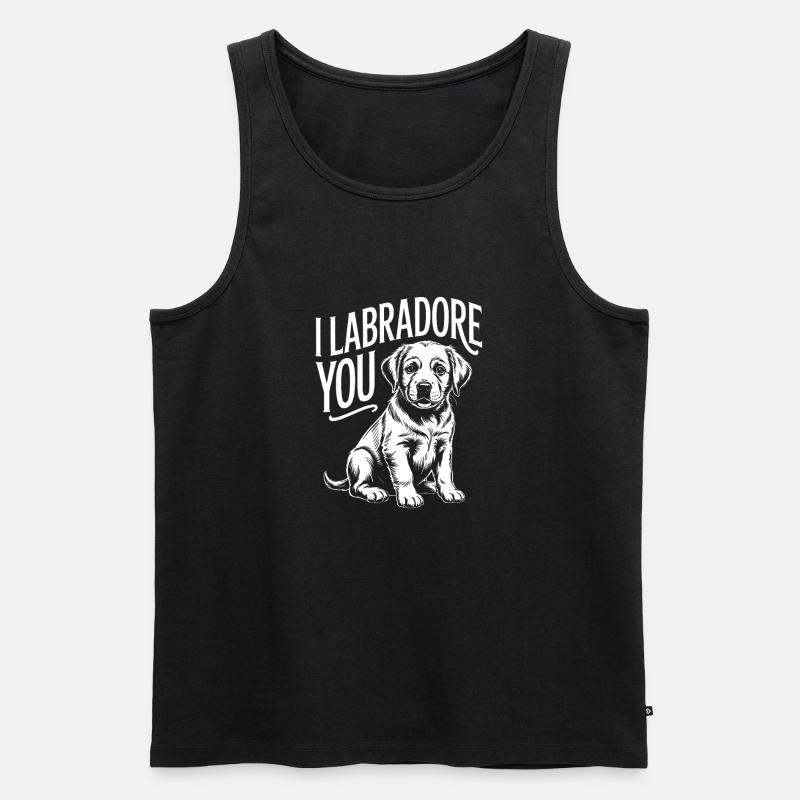 Ich Labrador, du Welpe entwirfst - Männer Premium Bio Tank Top - Schwarz