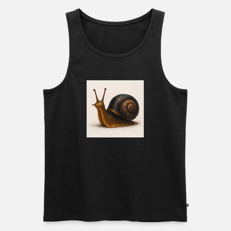 Schnecke mit blauer Schimmerschale - Männer Premium Bio Tank Top - Schwarz