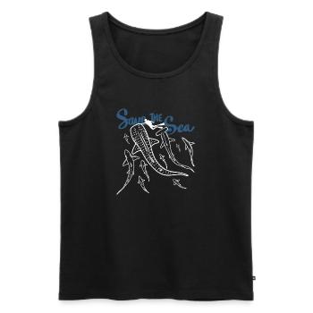Sauve la Ligne de Vie de l’océan Sauve la mer - Débardeur bio Premium Homme - noir - Devant - AI Model Male 178 light (178cm)