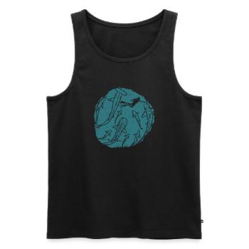 Cercle de la Silhouette des Profondeurs de l’Océan - Débardeur bio Premium Homme - noir - Devant - AI Model Male 178 light (178cm)
