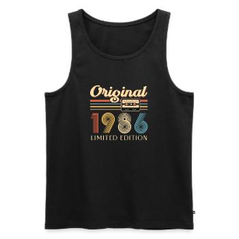40th Birthday 40th Anniversary Original 1986 - Men's Premium Organic Tank Top - black - Front - AI Model Male 178 light (178cm)