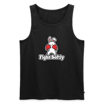 Cuddly Bunny Boxing Fight Design Fight Softly - Men's Premium Organic Tank Top - black - Front - AI Model Male 178 light (178cm)