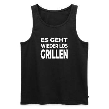 Griller - Débardeur bio Premium Homme - noir - Devant - Michal (187cm)