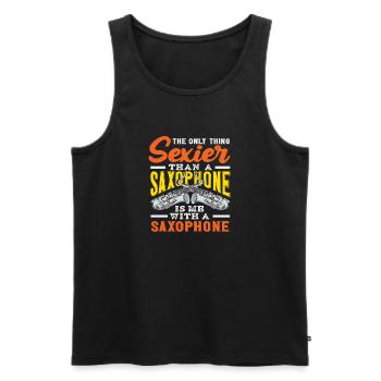 Erwachsene Humor Saxophon Saxophonist Spieler - Männer Premium Bio Tank Top - Schwarz - Vorne - Michal (187cm)