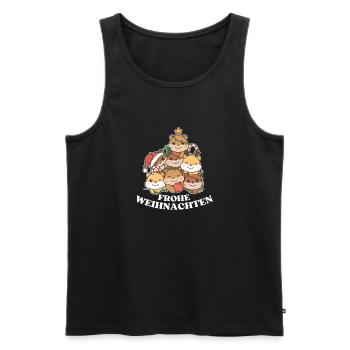 Joyeux Hamster de Noël Hamster de la veille de Noël Hamster - Débardeur bio Premium Homme - noir - Devant - AI Model Male 178 light (178cm)