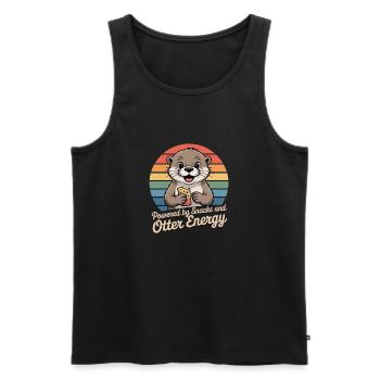 Otter Snack Humor - Men's Premium Organic Tank Top - black - Front - AI Model Male 178 light (178cm)