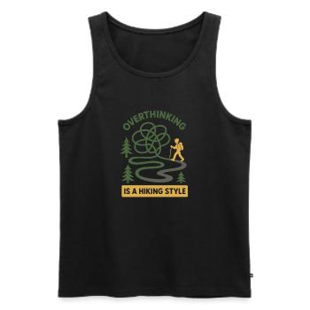 Forest Walk Overthinker Mental Reset - Männer Premium Bio Tank Top - Schwarz - Vorne - AI Model Male 178 light (178cm)