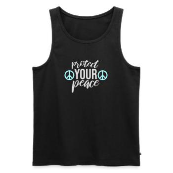 Protect Your Peace Mental Health Mindfulness - Men's Premium Organic Tank Top - black - Front - AI Model Male 178 light (178cm)
