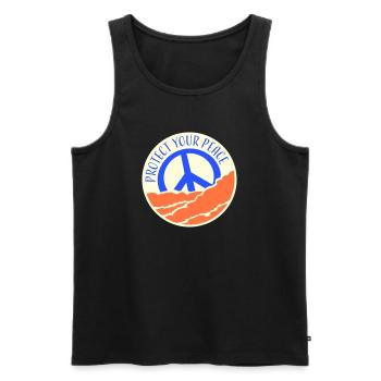Protect Your Peace Mental Health Mindfulness - Men's Premium Organic Tank Top - black - Front - AI Model Male 178 light (178cm)