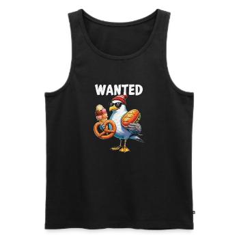 Gesucht Möwe Brezel Eiscreme - Men's Premium Organic Tank Top - black - Front - Michal (187cm)