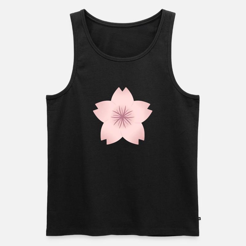 Rouge Kirschblüte - Männer Premium Bio Tank Top - Schwarz