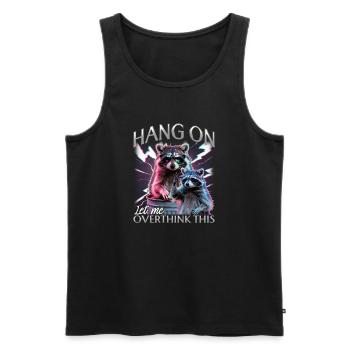Funny Raccoon - Männer Premium Bio Tank Top - Schwarz - Vorne - Michal (187cm)