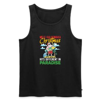 Mele Kalikimaka Hawaiian Christmas - Men's Premium Organic Tank Top - black - Front - AI Model Male 178 light (178cm)