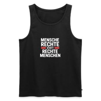 Menschenrechte statt rechte Menschen - Cool Pride  - Männer Premium Bio Tank Top - Schwarz - Vorne - AI Model Male 178 light (178cm)
