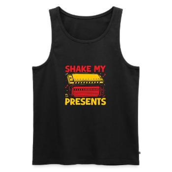 Funny Harmonica Player Shake My Presents Harmonica - Männer Premium Bio Tank Top - Schwarz - Vorne - Michal (187cm)