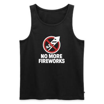 Plus de feux d’artifice – Édition du réveillon du Nouvel An - Débardeur bio Premium Homme - noir - Devant - AI Model Male 178 light (178cm)