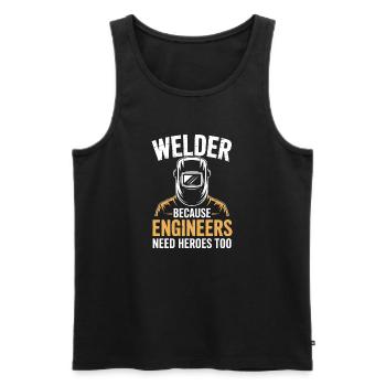 Welder Saying Profession Funny Welder Gift - Men's Premium Organic Tank Top - black - Front - Michal (187cm)