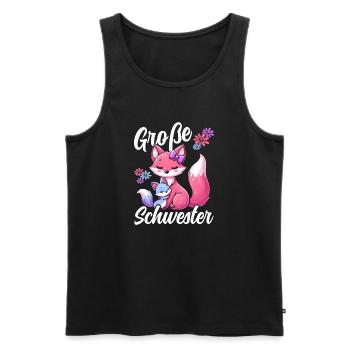 Große Schwester Fuchsliebhaber Geschwister - Männer Premium Bio Tank Top - Schwarz - Vorne - Michal (187cm)