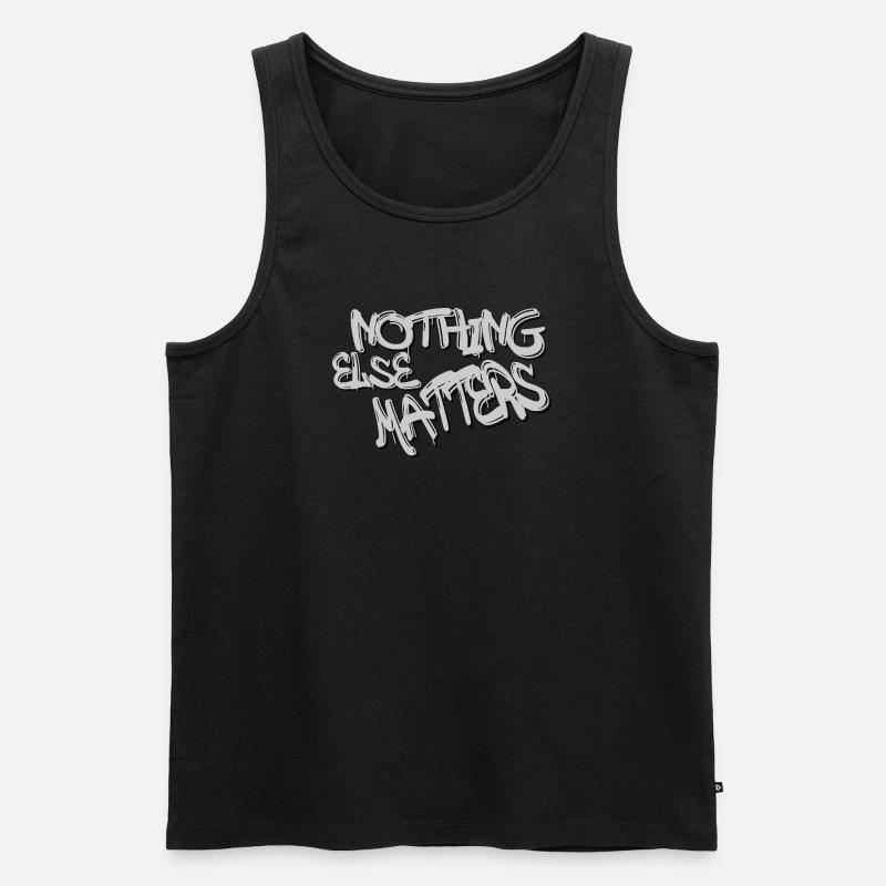 Graffiti-Zitat-Typografie: Fetter grauer Slogan - Männer Premium Bio Tank Top - Schwarz