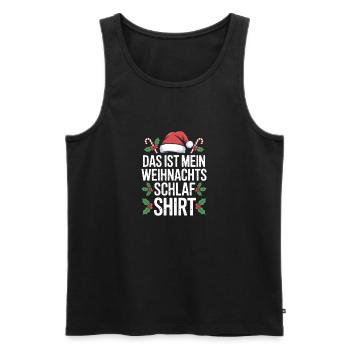 Weihnachts Schlaf Shirt Spruch - Männer Premium Bio Tank Top - Schwarz - Vorne - AI Model Male 178 light (178cm)