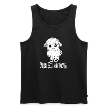 Ich Schaf das! Das kleine Lamm hat Selbstvertrauen - Männer Premium Bio Tank Top - Schwarz - Vorne - Michal (187cm)